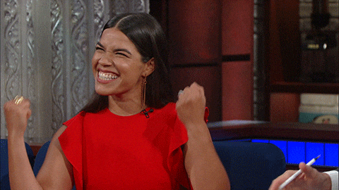 america ferrera yes GIF by The Late Show With Stephen Colbert