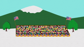 audience flag waiving GIF by South Park 