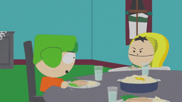 kyle broflovski dinner GIF by South Park 