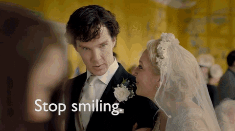 Sherlock smile sherlock wedding smiling GIF