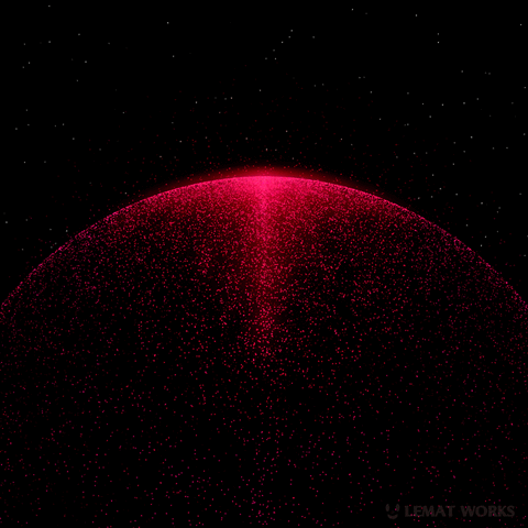 lematworks animation red space star GIF