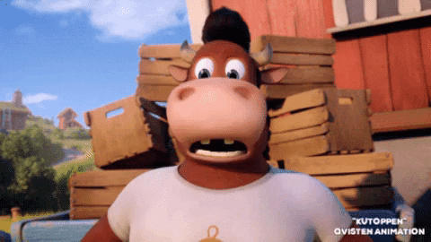 surprised cow gif