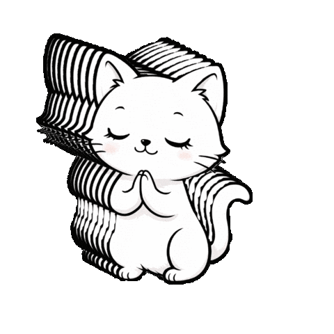 Cat Pray Sticker