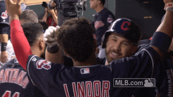 Cleveland Indians Hug GIF by MLB