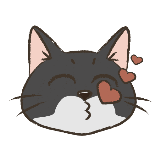 Cartoon Cat Kiss Sticker