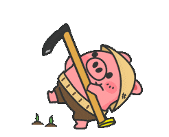 Pig Piggy Sticker by JKOPAY