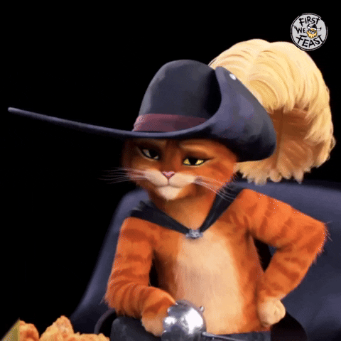 Puss In Boots Hello GIF by First We Feast