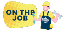 Working On The Job Sticker by Reliant Plumbing