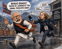 Modi Runs Away GIF
