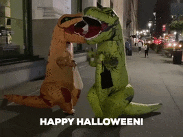 T Rex Halloween GIF by Storyful