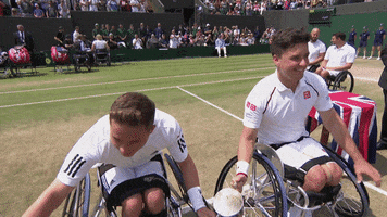 happy wheelchair tennis GIF by Wimbledon