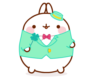 bunny in st. patrick's day outfit