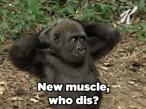New trending GIF online: meme, workout, gym, muscle, who dis, special k,  new muscle who dis