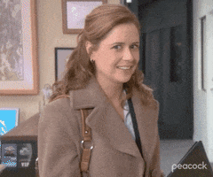 The Office gif. Jenna Fischer as Pam looks at us in shock as she mouths the words oh my god. 