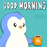 Good Morning Coffee GIF by Pudgy Penguins