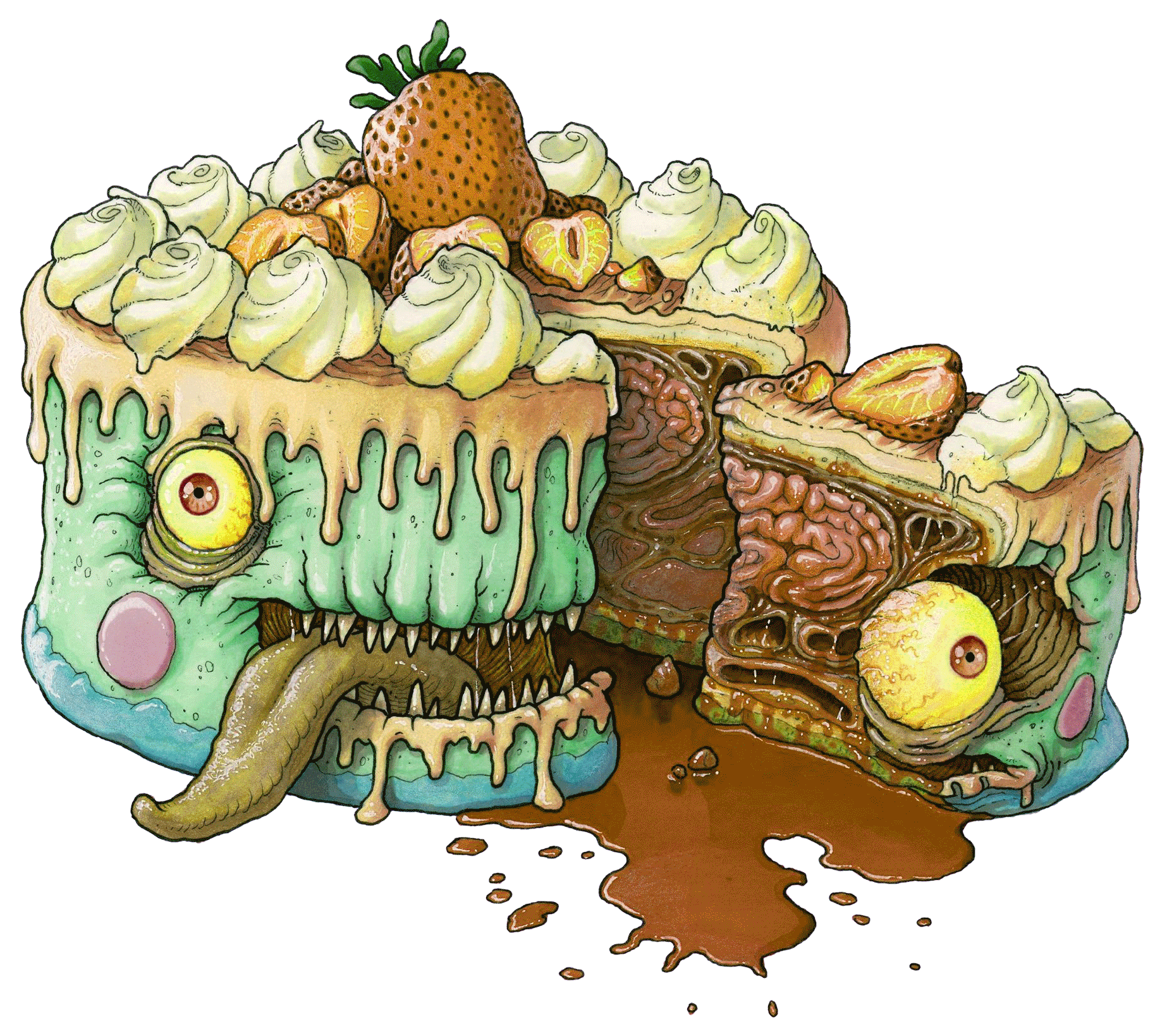 Strawberry Shortcake Zombie Sticker by Sintapia for iOS & Android GIPHY