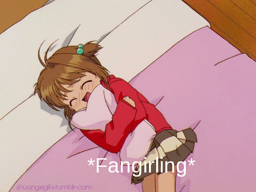 girls fangirling gif