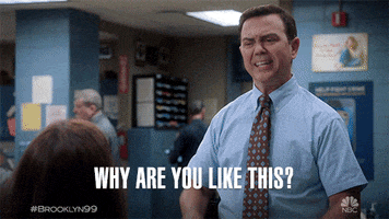 i don't know why are you like this GIF by Brooklyn Nine-Nine