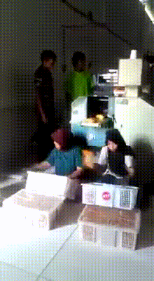 satisfying factory workers autopilot GIF