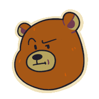 Grizzly Bear What Sticker by MokaJake