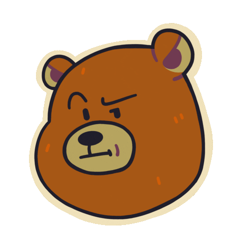 Grizzly Bear What Sticker by MokaJake