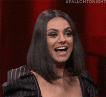 Happy Mila Kunis GIF by The Tonight Show Starring Jimmy Fallon