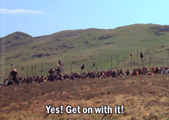 Image result for monty python get on with it gif
