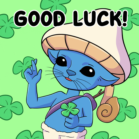 Best Wishes Good Luck GIF by Smurfcat