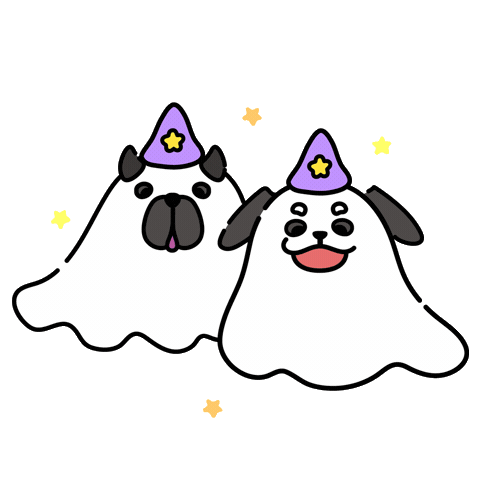 Ghost Dog Sticker by YajuWholeHouse