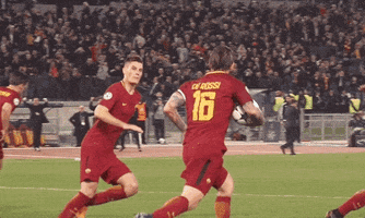 high five de rossi GIF by AS Roma
