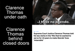 Clarence Thomas hypocrisy motion meme