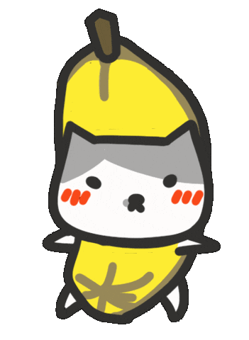 Cat Banana Sticker by yomoyeah