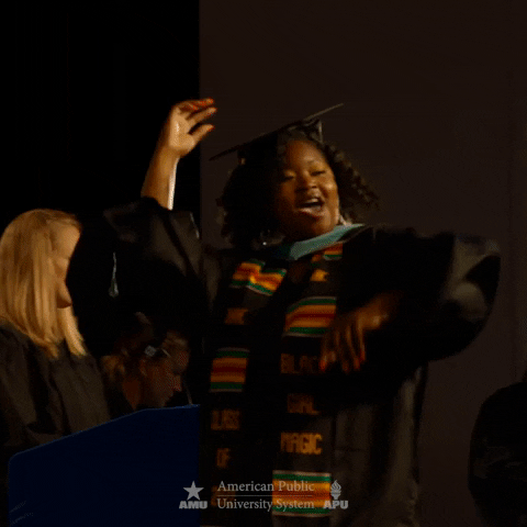 AmericanPublicUniversity wave graduation 2023 graduate GIF
