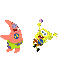 Jumping Spongebob Squarepants Sticker by mtv