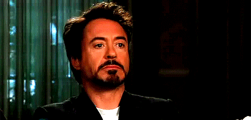 Robert Downey Junior makes big "DAMN, really?!" eyes before chewing his gum a lil and simply saying "My Gosh."