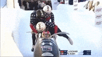4 man luge - 3 men fall out