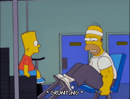 working out homer simpson GIF