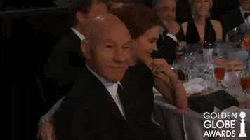 Chuckling Patrick Stewart GIF by Golden Globes