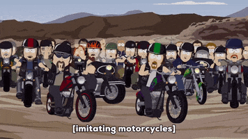 bikers pretending GIF by South Park 