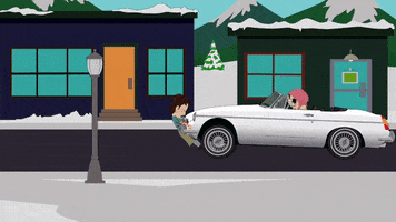 car running over GIF by South Park 