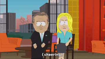 regis philbin cheering GIF by South Park 