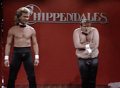 Chris Farley and Patrick Swayze Stripping