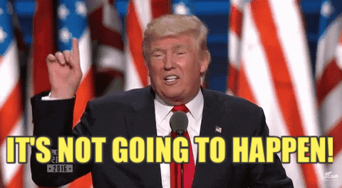 Not Gonna Happen Donald Trump GIF by Election 2016 - Find & Share on GIPHY