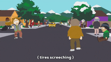 driving car crash GIF by South Park 