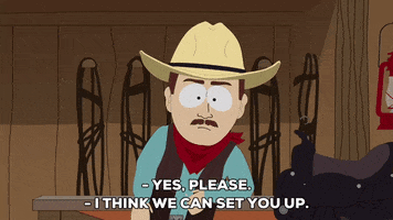 cowboy talking GIF by South Park 