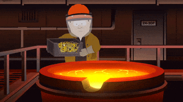 gold melting GIF by South Park 