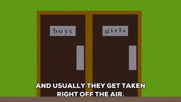 bathroom doors talking GIF by South Park 