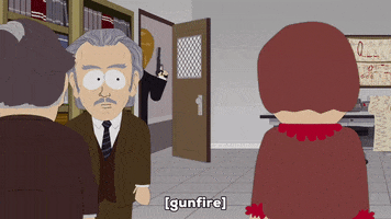 scared guns GIF by South Park 