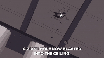 ceiling falling GIF by South Park 
