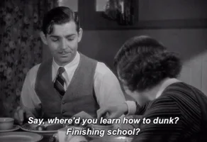 whered you learn how to dunk clark gable GIF